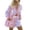 Blue, variant on Womens Sets 2 Piece Outfits Striped Lapel Shirt and Pocket Shorts Matching Suit Set with Long Sleeves