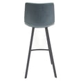 thumbnail image 5 of Modern Leather Bar Stools - Victorian Elegance, Iron Legs, Footrest - Kitchen Counter Height, 5 of 5