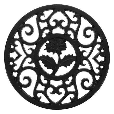 ACDANC Cast Iron Trivets for Hot Dishes Pot Holders Table Fan Stave Black