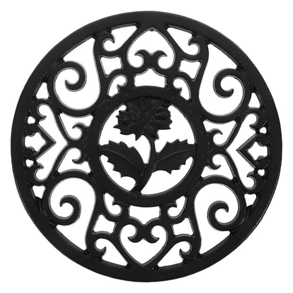 ACDANC Cast Iron Trivets for Hot Dishes Pot Holders Table Fan Stave Black