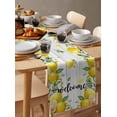 thumbnail image 2 of Table Runner Dresser Scarf 16 x 72 Inch Country Welcome Yellow Lemon Farm White Wood Grain Table Runners Non-Slip Heat Kitchen Dining Table Decor for Indoor Outdoor Home Party Decoration, 2 of 7