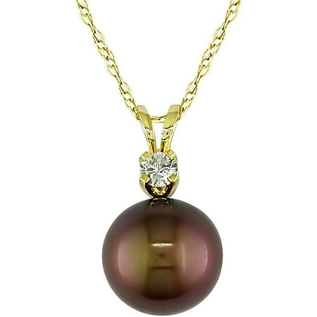 1/10 Carat T.w. Diamond And 9-10mm Brown