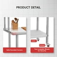 thumbnail image 2 of 30" X 24" Commercial Stainless Steel Work Table with Shelf, 2 of 7