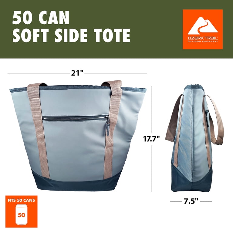 Ozark Trail 17.44 qt 50-Can Soft-Sided Cooler Tote, Gray - Walmart.com