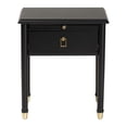 thumbnail image 3 of Baxton Studio Tamra Black Wood Nightstand with Pullout Shelf, 3 of 6