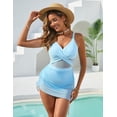 thumbnail image 2 of Womens One Piece Swimsuit Modest Tummy Control Bathing Suit Twist Front Swim Dress Swimwear 2025, 2 of 11