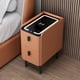thumbnail image 4 of Solid Wood Bedside Table Nordic Style Smart Bedroom Nightstands with Wireless Charging USB Bluetooth Storage Cabinet My Lux Decor Round, 4 of 6