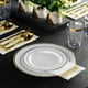 thumbnail image 4 of Plato de cena decorativo NikouMX 50 platos de plástico Bronceado plateado 16 cm 23 cm, 4 of 7