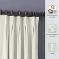 thumbnail image 2 of Homi Drapes Double Pinch Pleated Blackout Curtains – Thermal Insulated, Room Darkening Window Treatments Back Tab Curtains for Home or Office – 1 Panel with Hooks & Tiebacks (Cream, 30x84), 2 of 5
