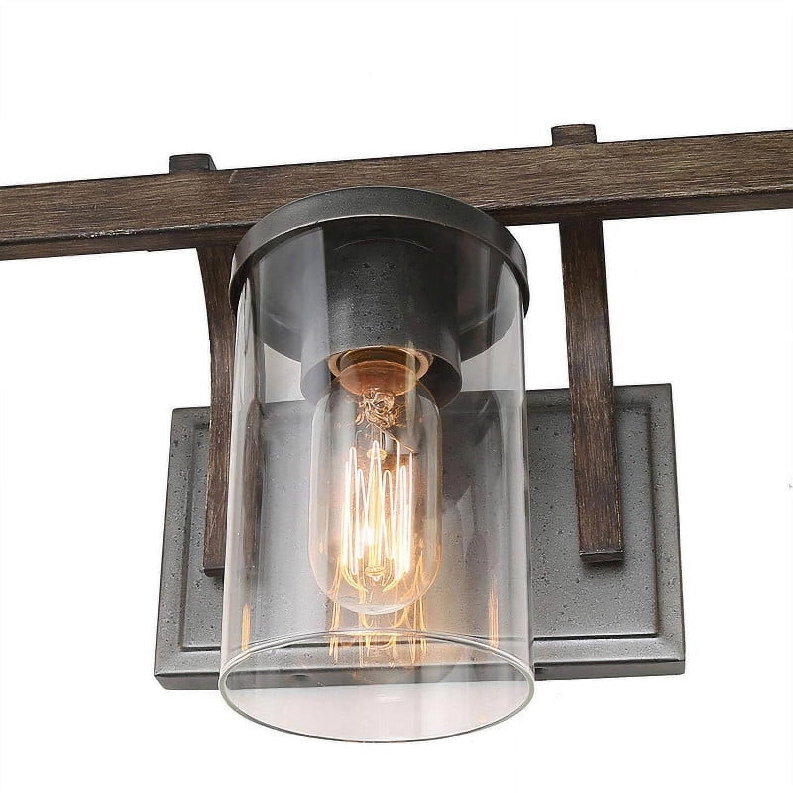 LNC Farmhouse 3-Light Vanity Light with Wood and Glass, 20-Inch Rustic Bathroom Fixture