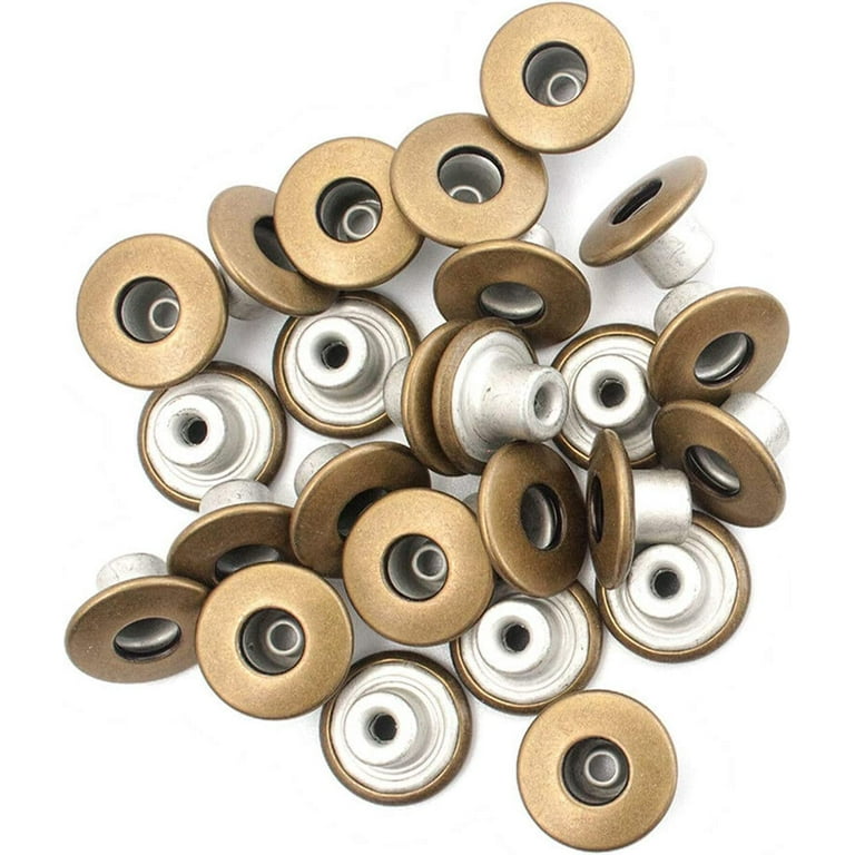 22mm Black Metal Jeans Buttons with Back Pins (Pack of 10) - Trimming Shop