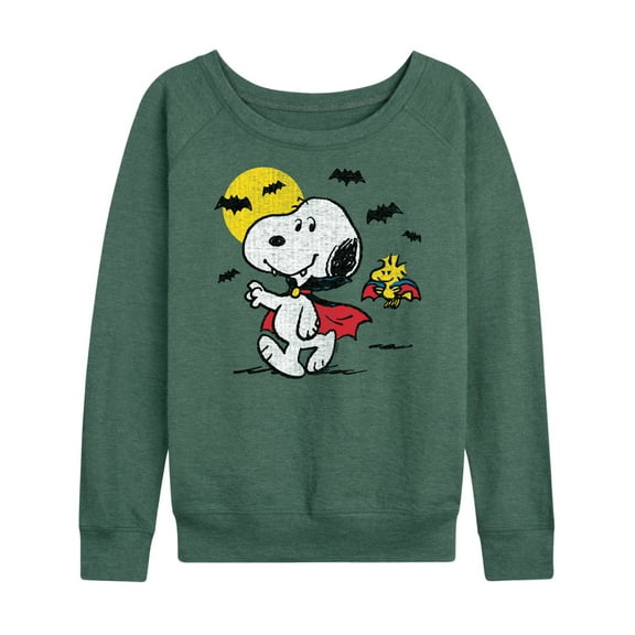 Peanuts - Vampire Snoopy Woodstock - Women's Lightweight French Terry Long Sleeve Shirt