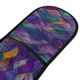 thumbnail image 4 of Yayeee Double Oven Mitt Kitchen Heat Resistant Baking 35" x7" Quilted Cotton Glove, Purple Waves Pattern, 4 of 6