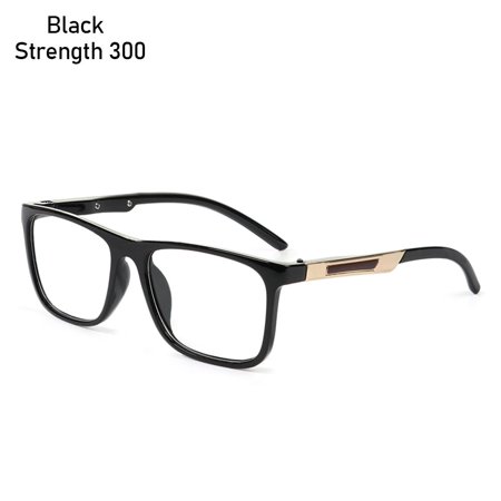 Fashion Vintage Eye Protection Portable PC Eyeglasses Ultra Light Frame Computer Goggles Reading Glasses BLACK STRENGTH 300
