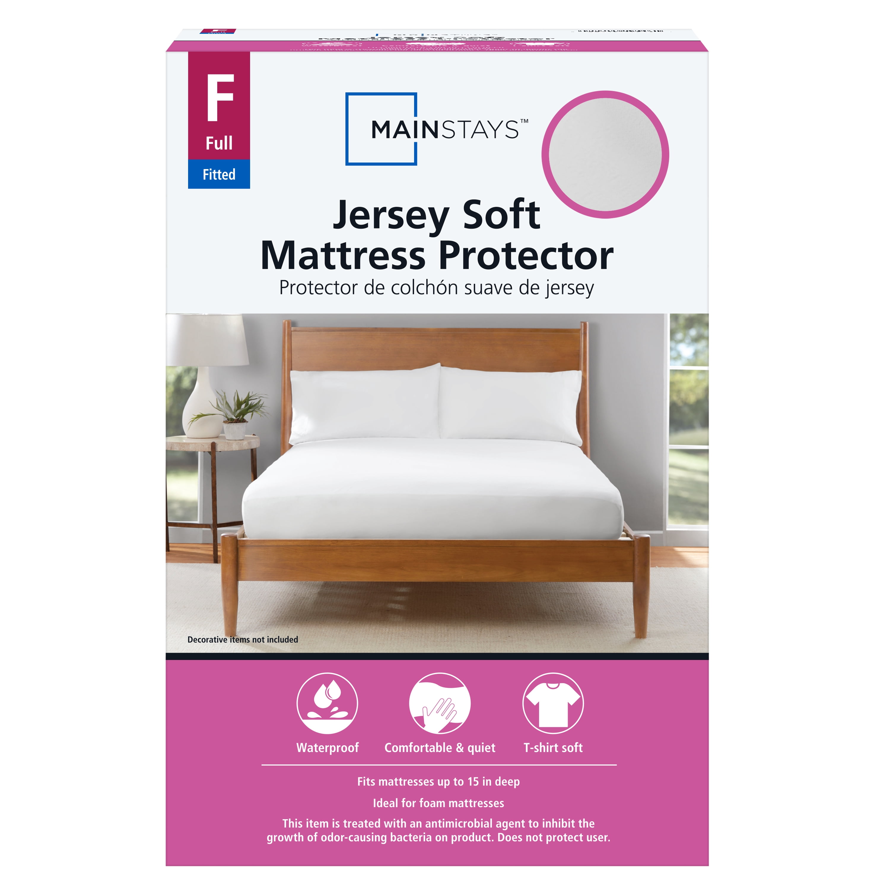 Mainstays Full Total Bedding Bundle – Comforter, Sheets, Pillow, Mattress Topper, Mattress Protector, Blanket & Throw