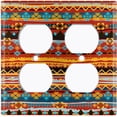 thumbnail image 3 of Metal Light Switch Plate Cover Ethnic Aztec Tribal Art Pattern Orange SFR058, 3 of 13