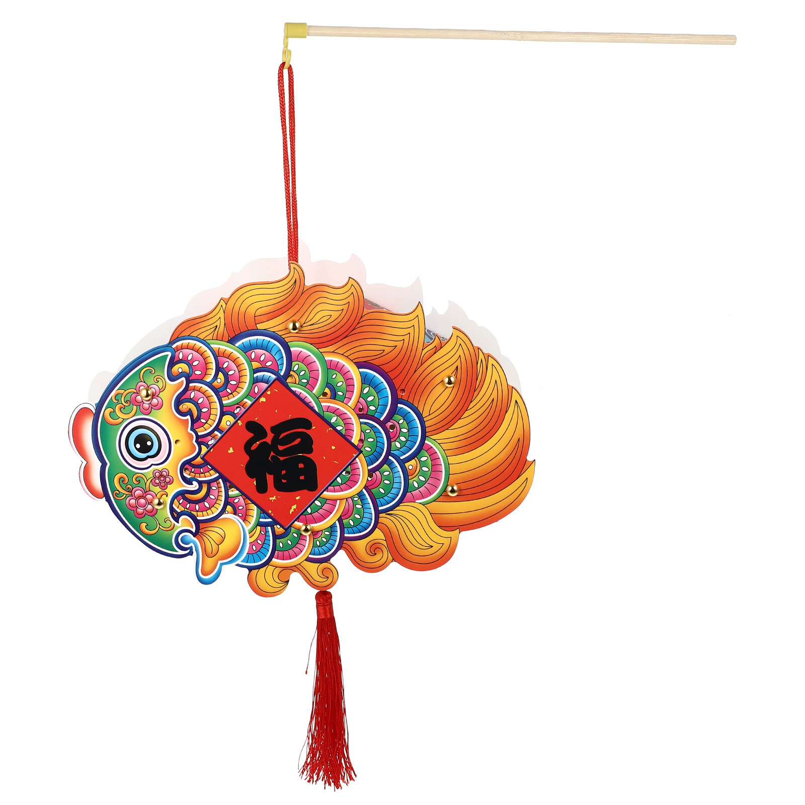 1Pc Decorative Scene Layout Paper Lantern Child Fish Modeling Paper