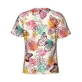 thumbnail image 6 of Vsdgher Butterflies and Roses Print Men's Dry Fit Mesh Athletic Shirts Moisture Wicking Tennis T-Shirt Tops, 6 of 9