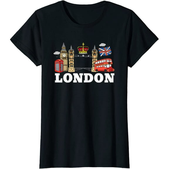 Women Tops England London Shirt Souvenir Short Sleeve Casual T-Shirt