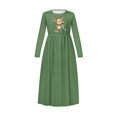 thumbnail image 4 of DISNIMO Green Christmas Reindeer Dress with Pockets and Sleeves for Kids Long Sleeve Dresses for Girls 9-10 Long Sleeve Dress for Kids Fall Midi Dress with Sleeves Girls Dress Crew Neck, 4 of 7