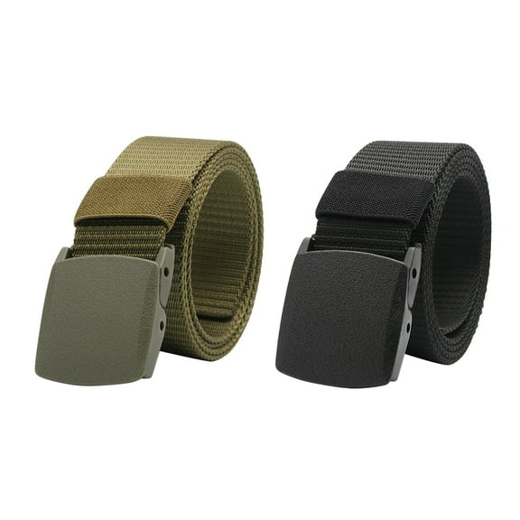 Masteelf Canvas Waist Belt for Men Lightweight Tearresistant and Durable with Plastic Buckle Adjustable 2 Pcs Assorted Color
