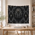 thumbnail image 5 of Ornate Damask Floral with Scrollwork Candelabra Candles Sits, Spooky Gothic for Gothic Decor Fans, Dark Art Decor, Halloween Gift, Tapestry Wall Hanging for Bedroom and Dorm, 5 of 7