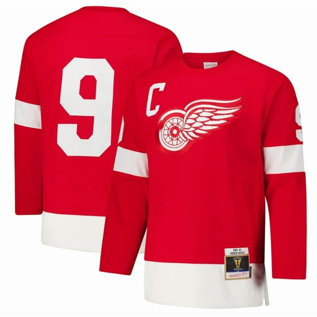 Detroit Red Wings Gordie Howe Saison 1960-61 Réplique Étoile offensive Numéro Brodé Maillot Commémoratif-TG