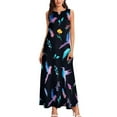 thumbnail image 3 of Bird And Floral Dress Pretty Birdie Modern Maxi Dress Street Style Casual Long Dresses Spring V Neck Design Clothing Large Size, 3 of 7