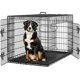 thumbnail image 1 of Wangone  48 inch Double Door Dog Crate w/Divider for Puppy to Adult Large Collapsible Metal Crate with Removable Tray XXL Wire Dog Kennel Pet Crate for Dogs Portable Travel Cage, Black, 1 of 7