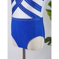 thumbnail image 6 of Freebily Kids Girls Gymnastics Leotard Shiny Rhinsetones Ballet Dance Costumes Figure Skating Leotard Royal Blue 10, 6 of 7