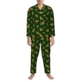 thumbnail image 3 of Picia Hohey Bee Pattern Men’s Long-Sleeve Sleepwear Set - Soft 2-Piece Loungewear with Pockets, Comfy PJs for Relaxing Nights-Small, 3 of 7