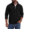 thumbnail image 4 of pstuiky manga larga para hombre, Sudadera con cuello alto, manga larga, media cremallera y múltiples bolsillos para hombre, color liso top de hombre xxxl, 4 of 5