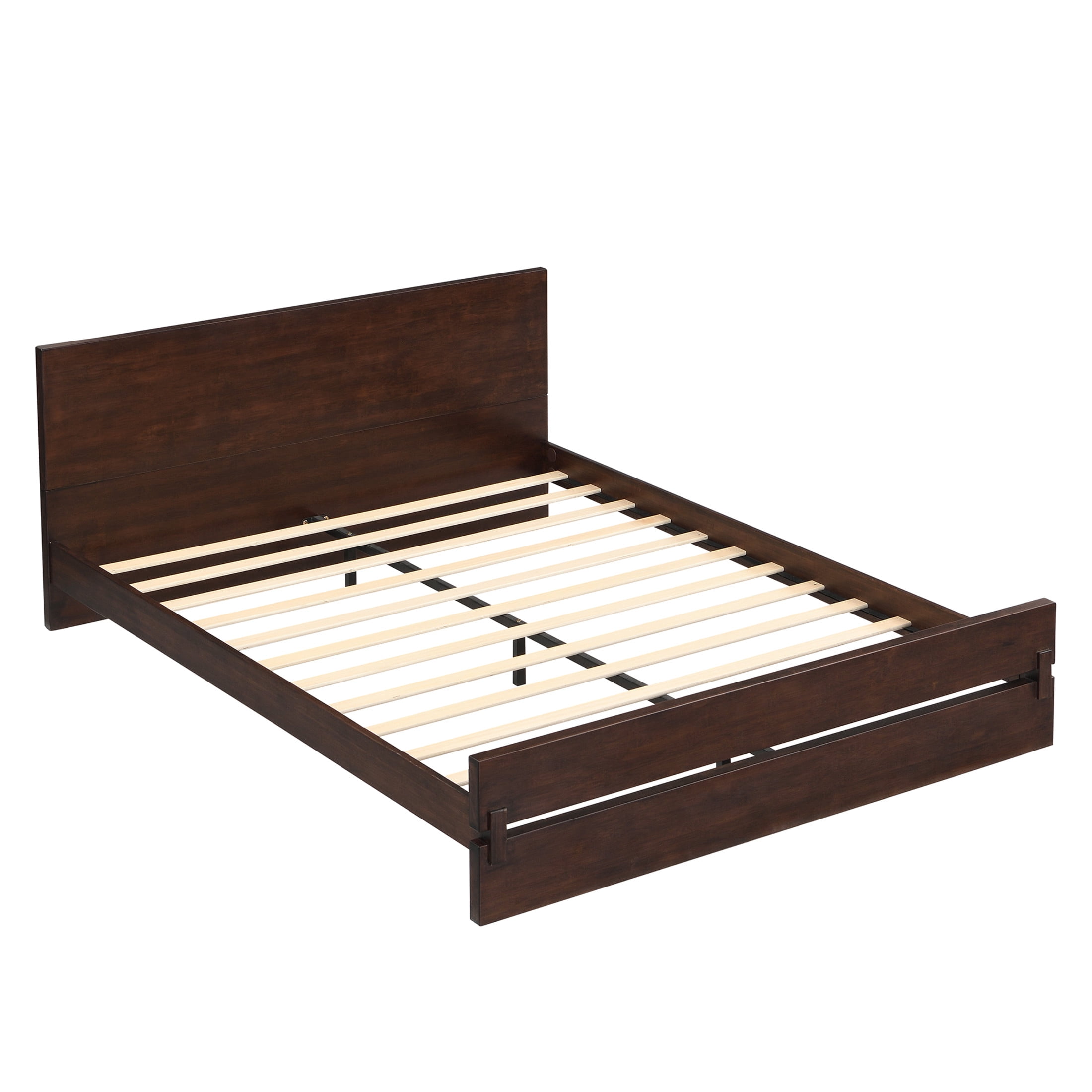 Christopher Knight Home Queen Size Solid Bamboo Platform Bed Frame, Minimalist Design, Chocolate