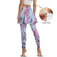 thumbnail image 3 of POLERO Womens Purple Butterfly Art Design Yoga Leggings Skirt with Leggings Skirted Legging Slim Fit Workout Running Pants High Waist Full Length Gym Pants with Pockets for Women Plus Size, 3 of 7