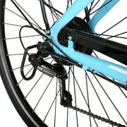 Hyper Bicycles E-Ride 700C 36V Electric Commuter E-Bike for Adults, Pedal-Assist, 250W Motor, Blue