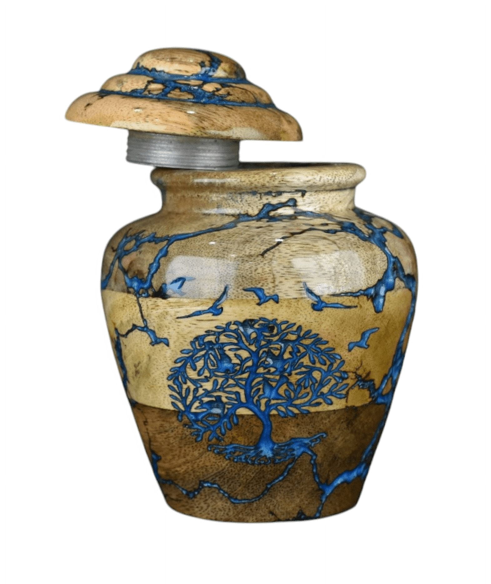 Cremation Urn For Pets Ashes - Wooden and Resin Urn Box For Dog Ashes Urn For Cats Ashes Urn - Handmade