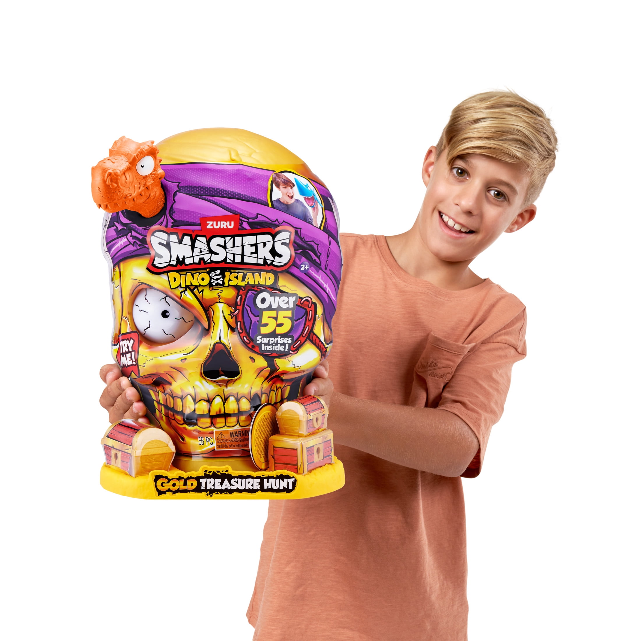 Smashers Dino Island Gold Treasure Hunt by ZURU, Treasure Hunt Themed Toy, Interactive Toy, Collectible Toy for Kids and Teens, 55+ Surprises