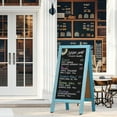 thumbnail image 5 of Chalkboard 40" x 20", Chalk Board Sign Board Magnetic Sandwich Board Pine Wooden Freestanding Double-Sided Chalkboard Easel for Restaurant Cafe Shop Wedding Party, Blue, 5 of 17