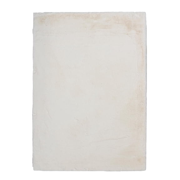 Linon Maven Faux Rabbit White 8' X 10' Rectangle Area Rug RUGFR0281