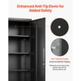 thumbnail image 5 of VEVOR Metal Storage Cabinet, 68.9 in Lockable Steel Garage Cabinet with 4 Adjustable Shelves, 2 Magnetic Doors, 2 Keys, 5 Tiers Tool Storage for Pantry, Warehouse, Basement, Laundry, Office, Black, 5 of 9