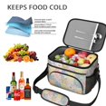 thumbnail image 5 of Lunch Box Pioneer Flower Floral Print Pattern Insulated Lunch Bag for Women Men,Medium Leakproof Lunchbox Cooler Bag Adjustable Strap,10 X 6.7 X 8 Inches, 5 of 6