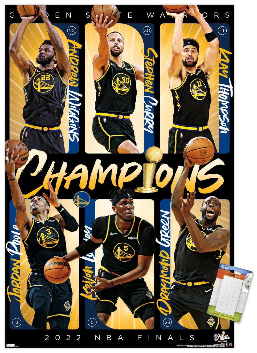 NBA Golden State Warriors - 2022 NBA Finals Champions Wall Poster, 22.375" x 34" Framed
