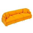 thumbnail image 7 of Sectional Sofa for Living Room,95.3 " Sofa Couch with Teddy Fabric,3 Seat Sofa Set with Two Throw Pillows for Apartment,Orange, 7 of 7
