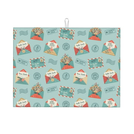 

Dish Drying Mat mailer Stamp print Highly Absorbent Microfiber Drying Mat Kitchen Counter or Sink Drawer Liner 18x24 Kitchen Drying Mat Coffee Mat Kitchen Essentials