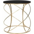 thumbnail image 2 of SAFAVIEH Cagney 21 in. H Round Glass Top Accent Table, Gold/Black, 2 of 3