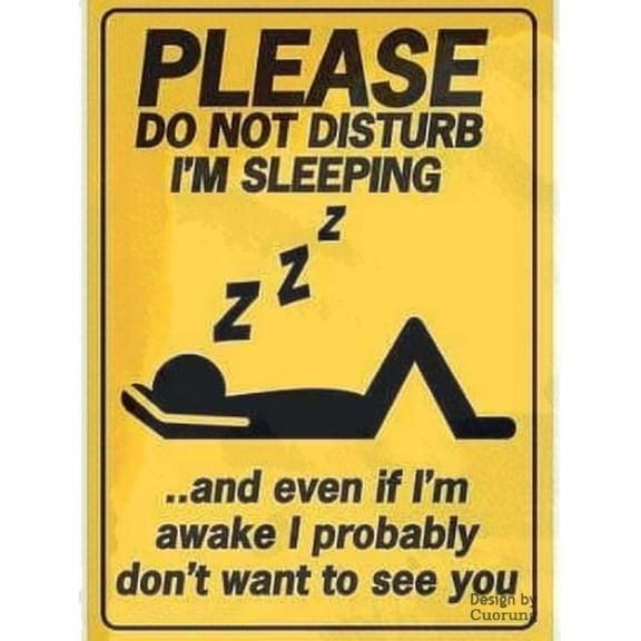 Man Cave Decor Please Do Not Disturb I'm Sleeping Tin Sign Vintage Funny Creature Iron Painting Metal Personality Novelty 12x8 Inch