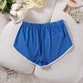 thumbnail image 4 of SWSMCLT Women's Gym Shorts Yoga Mid Rise Mid Thigh Stretchy Running Yoga Shorts Sexy Comfy Thin Summer Blue 8, 4 of 5