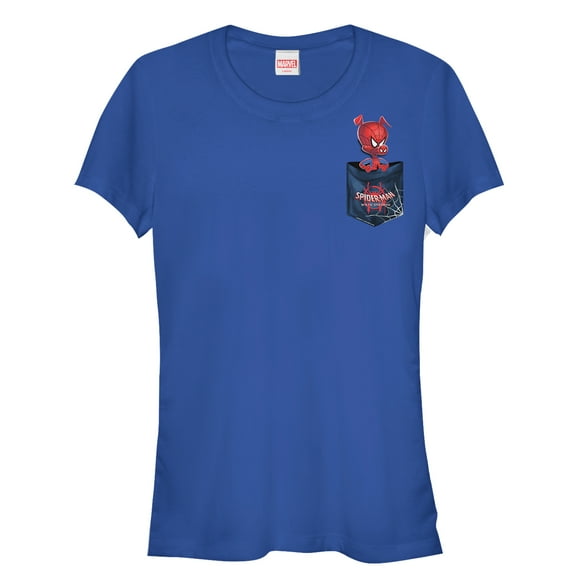 Junior's Marvel Spider-Man: Into the Spider-Verse Spider-Ham Pocket Graphic Tee Royal Blue Small