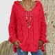thumbnail image 2 of Suéter de manga larga con cuello en V y línea de color sólido calado informal sexy para mujer Blusa Fridja  hjk2187, 2 of 5