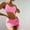 Pink, variant on UTSJKR Women's One Piece Swimsuit with Beach Cover up Wrap Skirt Sarong Sexy Cut Out Bikini Set Two Piece Bathing Suits Beige L